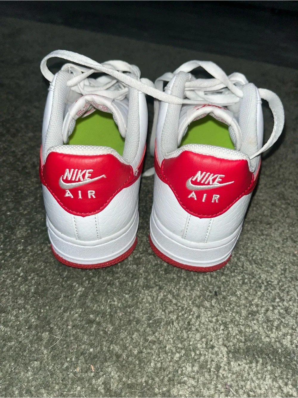 Nike Kids White Sneakers with Red Swoosh